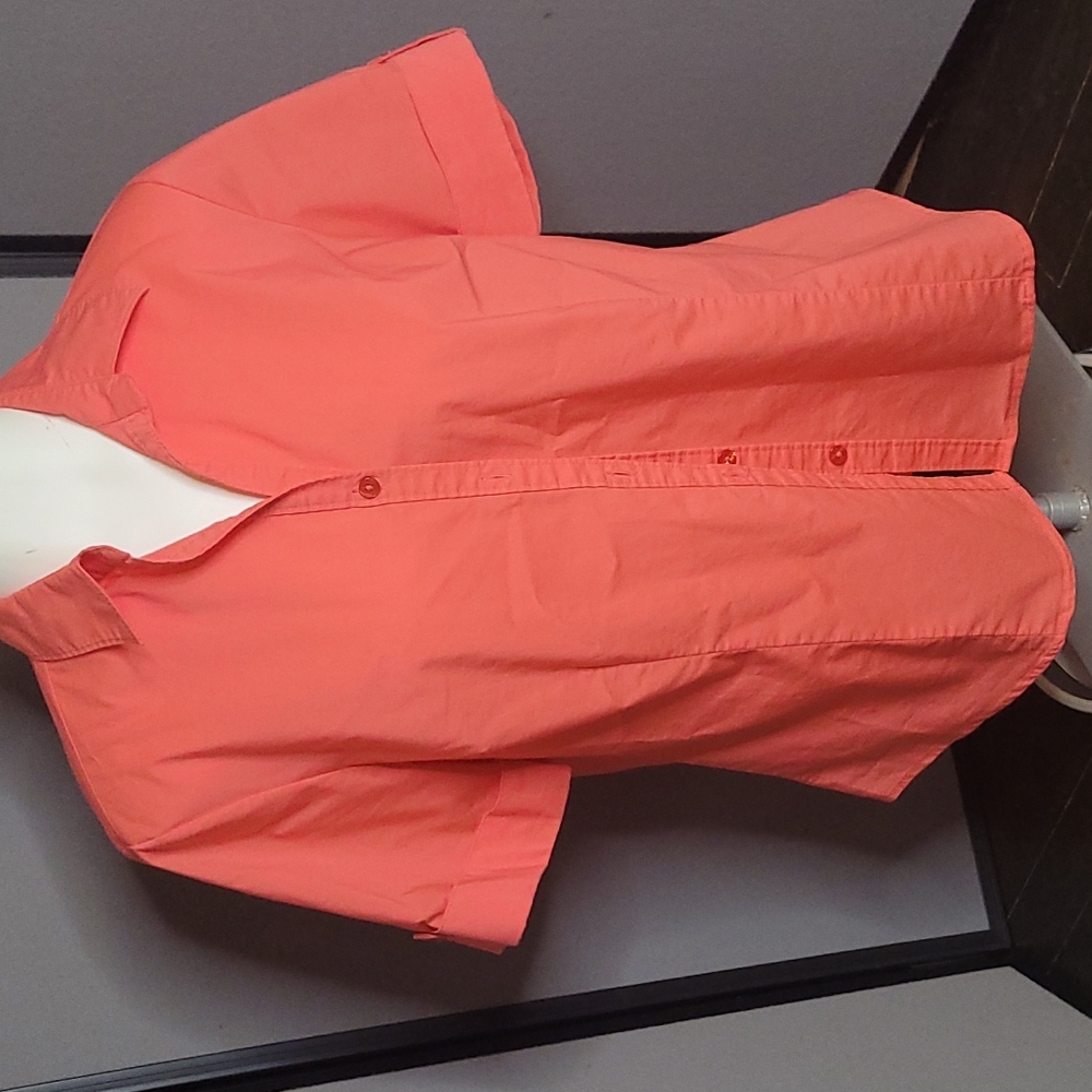 Hot pink/Orange Short sleeve button up George top M
